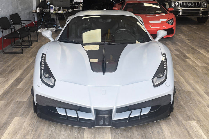 FERRARI 488 GTBSPYDER MA STYLE PARTIAL CARBON FIBER FRONT BUMPER