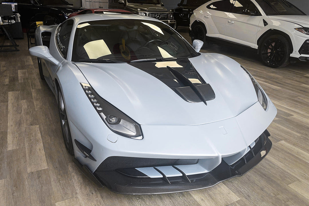 FERRARI 488 GTBSPYDER MA STYLE PARTIAL CARBON FIBER FRONT BUMPER