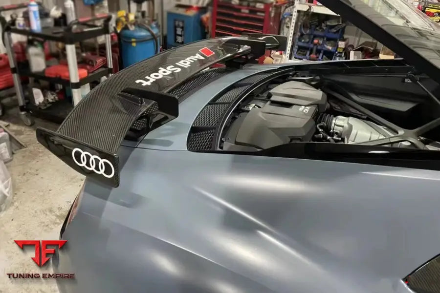 Audi R8 Coupe & Spyder Performance Parts Style Dry Carbon Fiber Trunk Wing With Aluminum Legs