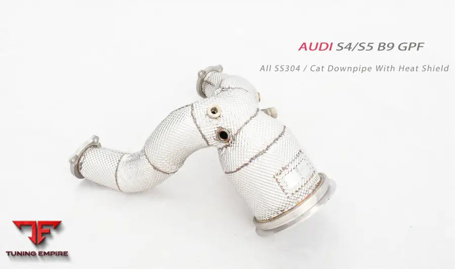 Audi S4/S5 B9 Gpf All Ss304 Catless Downpipe With Heat Shield Exhaust System