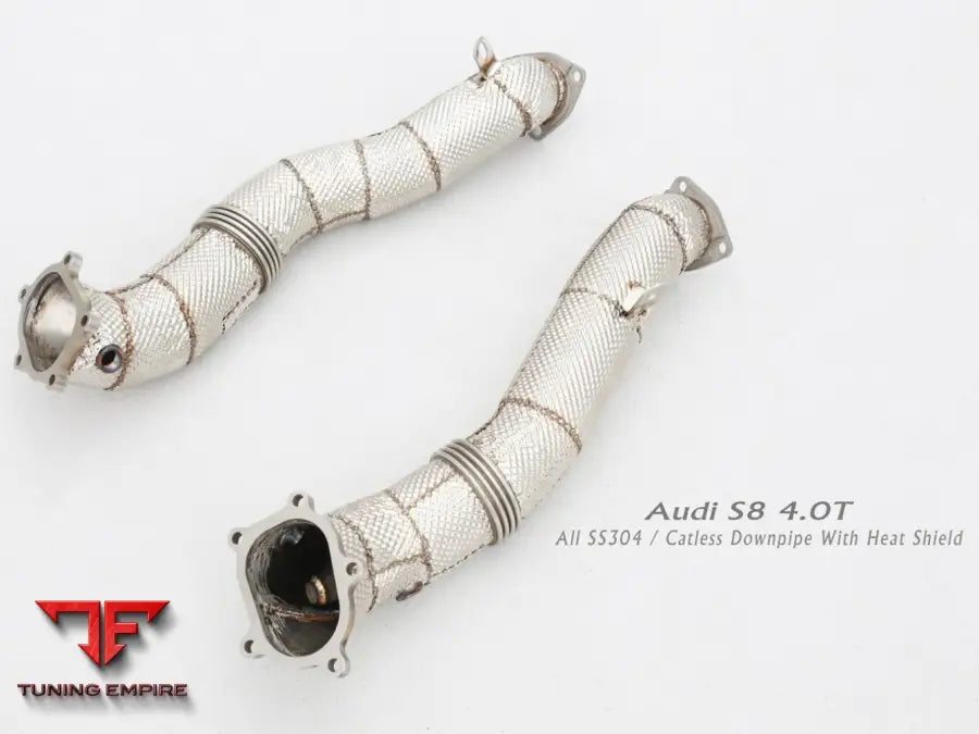 Audi S8 D4 4.0T All Ss304 Catless Downpipe With Heat Shield Exhaust System