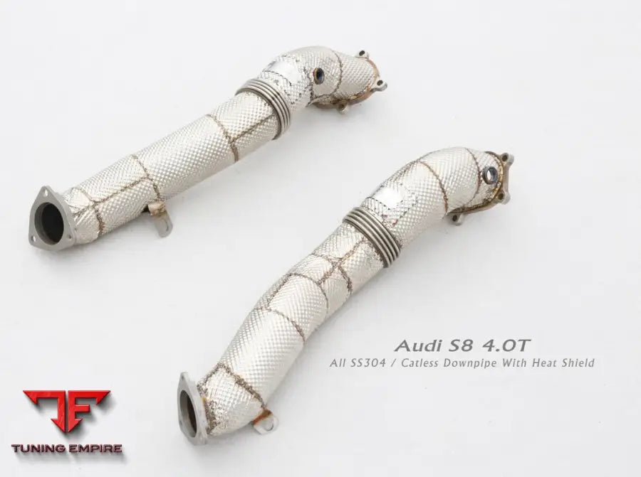 Audi S8 D4 4.0T All Ss304 Catless Downpipe With Heat Shield Exhaust System