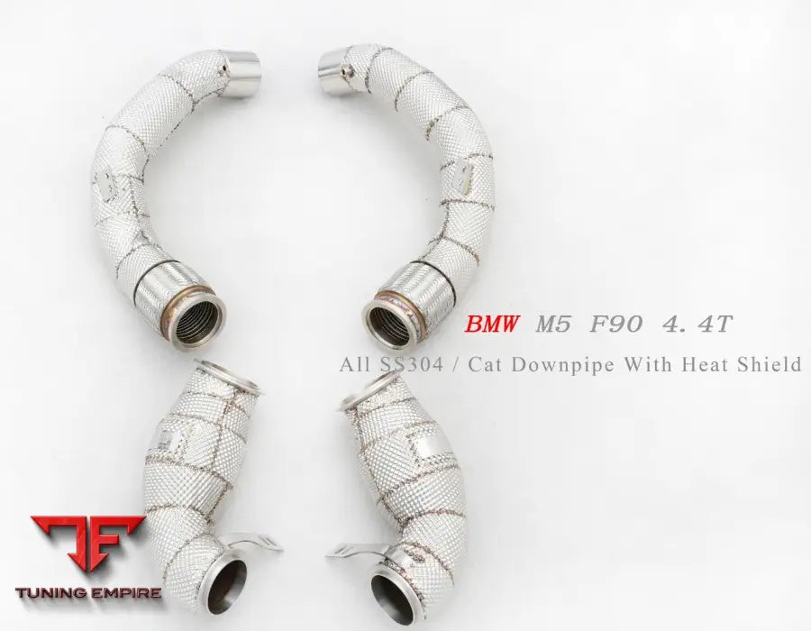 Bmw M5 F90 4.4T All Ss304 Cat Downpipe With Heat Shield Exhaust System