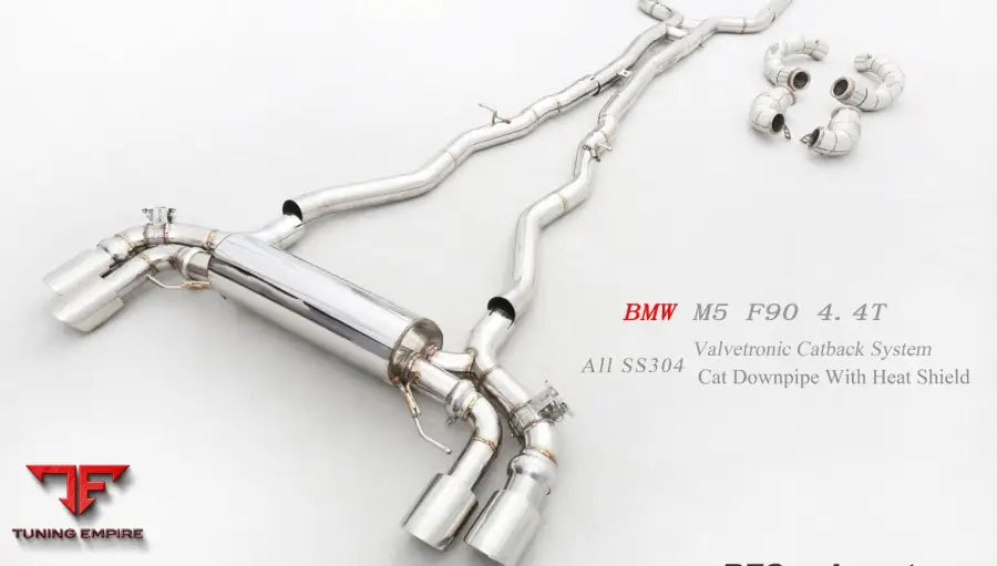 Bmw M5 F90 All Ss304 Catless Downpipe With Heat Shield Exhaust System