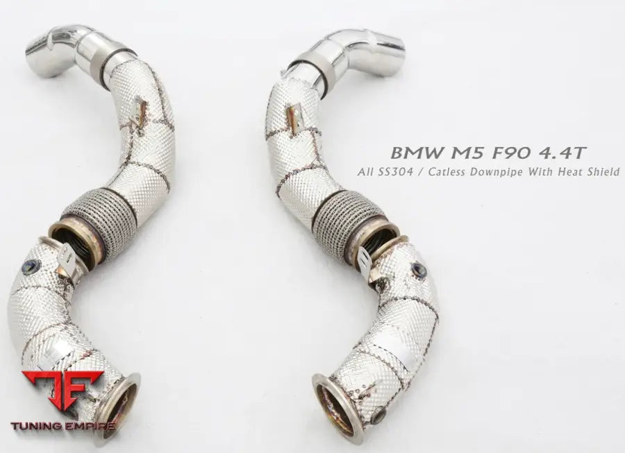 Bmw M5 F90 All Ss304 Catless Downpipe With Heat Shield Exhaust System