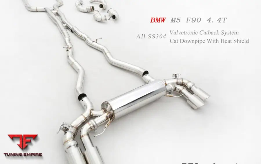 Bmw M5 F90 All Ss304 Catless Downpipe With Heat Shield Exhaust System