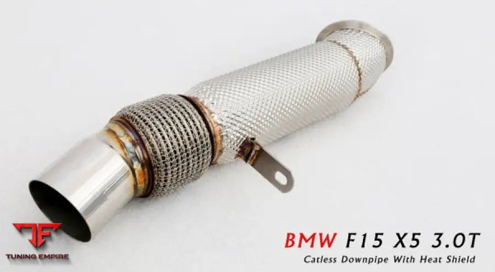 Bmw X5 F15 All Ss304 Catless Downpipe With Heat Shield Exhaust System