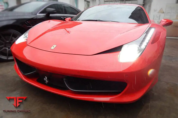 FERRARI 458 COUPE SPYDER OE STYLE CARBON FIBER FRONT BUMPER CANARDS BSD