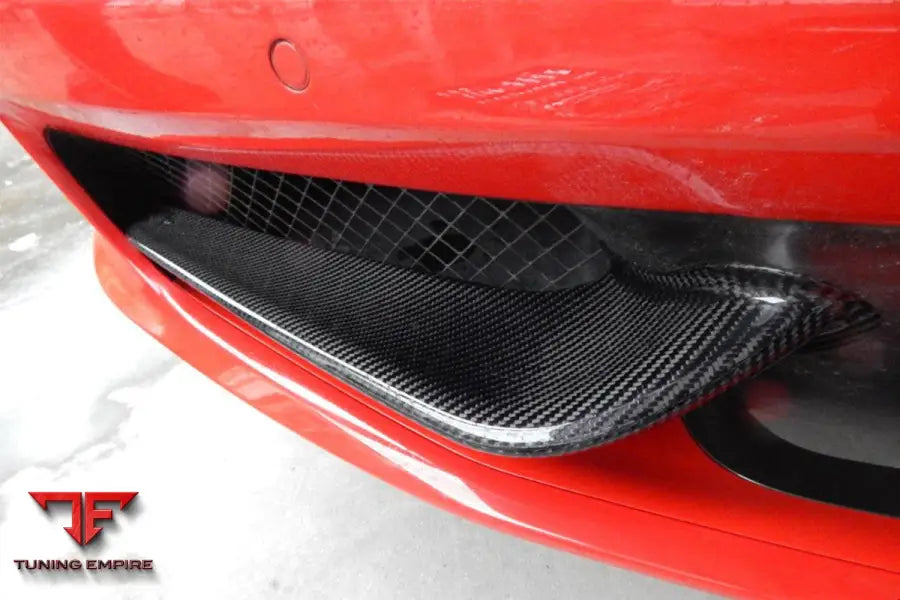 FERRARI 458 COUPE SPYDER OE STYLE CARBON FIBER FRONT BUMPER CANARDS BSD