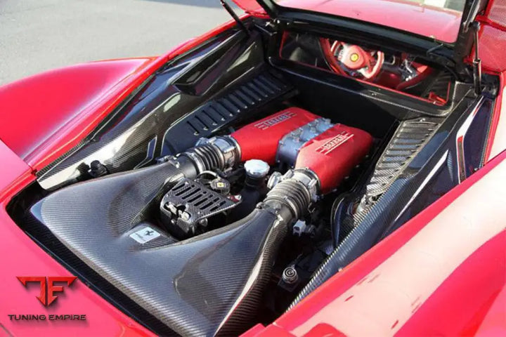 FERRARI 458 COUPE SPYDER OE STYLE DRY CARBON FIBER ENGINE BAY PANELS BSD