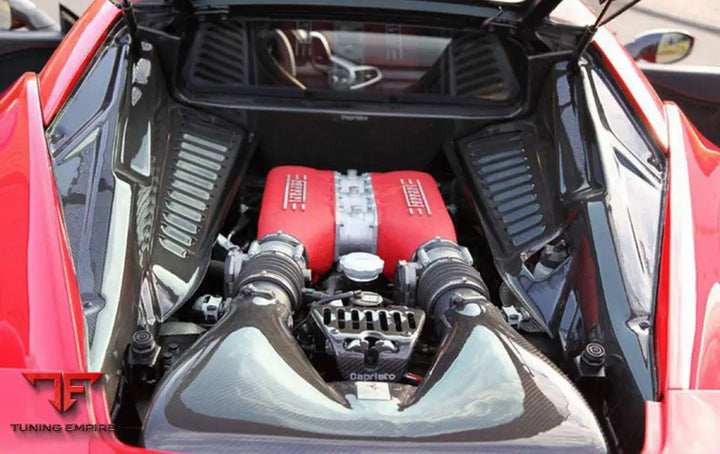 FERRARI 458 COUPE SPYDER OE STYLE DRY CARBON FIBER ENGINE BAY PANELS BSD