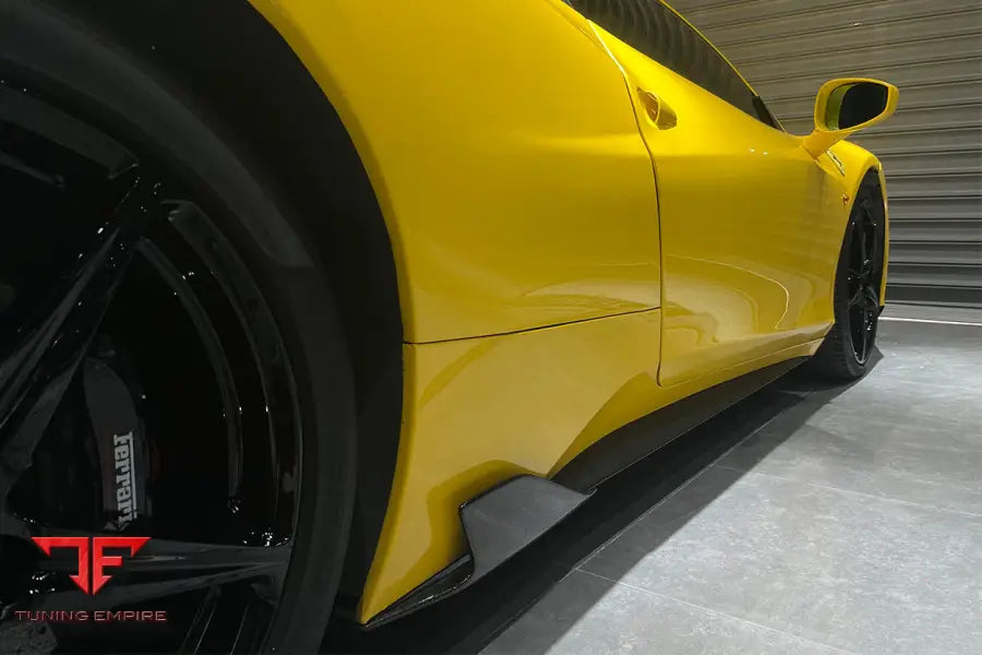 FERRARI 458 COUPE SPYDER SPECIALE STYLE CARBON FIBER SIDE SKIRTS CANARDS BSD