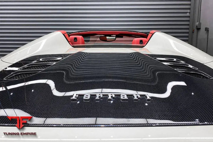 FERRARI 458 SPYDER STYLE DOUBLE CARBON FIBER ENGIEN HOOD TRUNK BSD