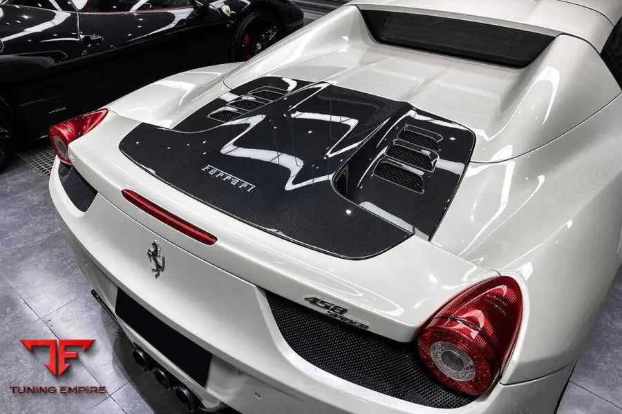 FERRARI 458 SPYDER STYLE DOUBLE CARBON FIBER ENGIEN HOOD TRUNK BSD