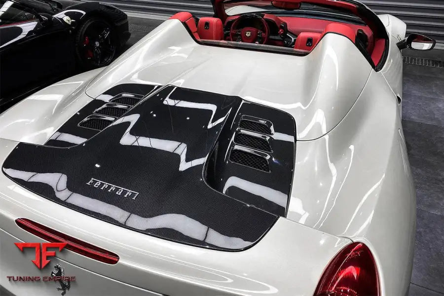 FERRARI 458 SPYDER STYLE DOUBLE CARBON FIBER ENGIEN HOOD TRUNK BSD