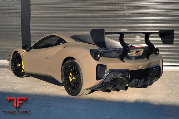 FERRARI 488 GTB CHALLENGE EVO MODENA STYLE REAR BUMPER WITH DECK LID WING & DIFFUSER & WING BSD