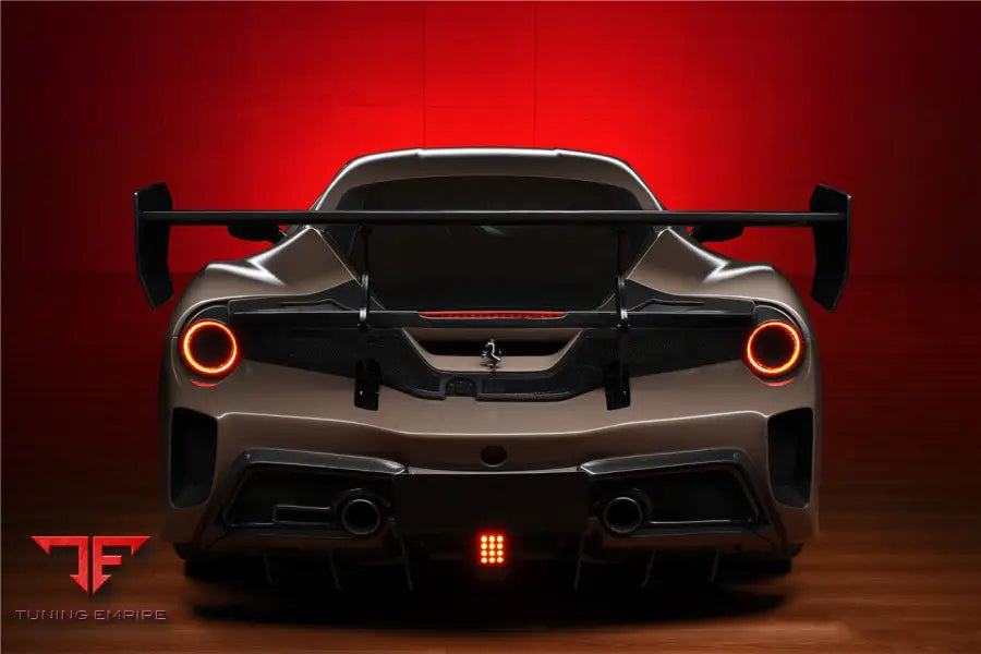 FERRARI 488 GTB CHALLENGE EVO MODENA STYLE REAR BUMPER WITH DECK LID WING & DIFFUSER & WING BSD