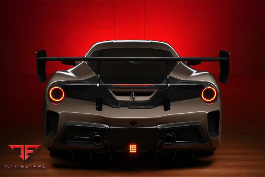 FERRARI 488 GTB CHALLENGE EVO MODENA STYLE REAR BUMPER WITH DECK LID WING & DIFFUSER BSD