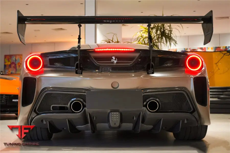 FERRARI 488 GTB CHALLENGE EVO MODENA STYLE REAR BUMPER WITH DECK LID WING & DIFFUSER & WING BSD