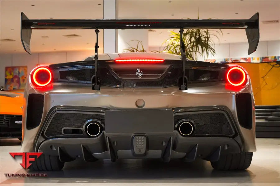 FERRARI 488 GTB CHALLENGE EVO MODENA STYLE REAR BUMPER WITH DECK LID WING & DIFFUSER BSD