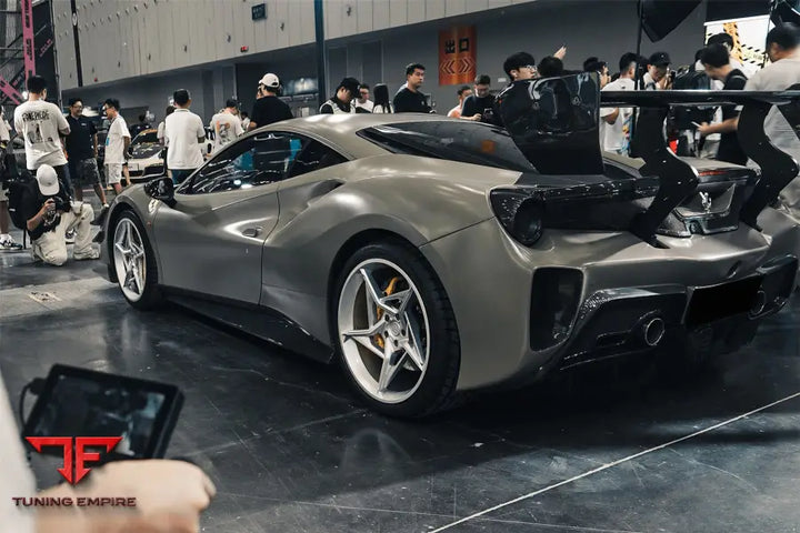 FERRARI 488 GTB CHALLENGE EVO MODENA STYLE REAR BUMPER WITH DECK LID WING & DIFFUSER BSD