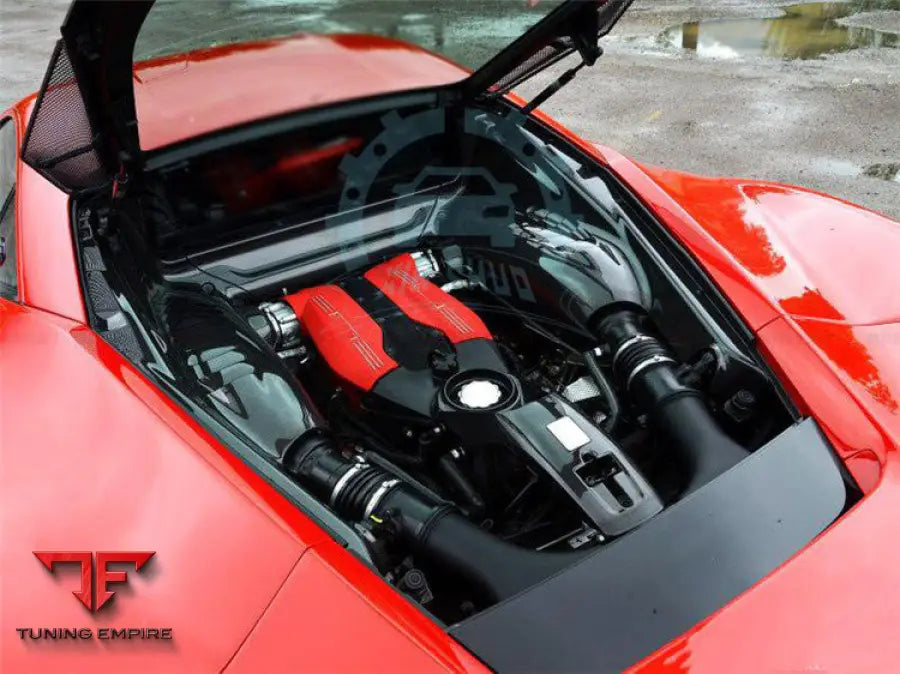 FERRARI 488 GTB & PISTA & F8 DRY CARBON FIBER ENGINE BAY PANELS WITH HEAT PROTECTION BSD