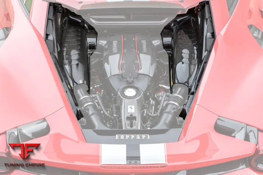 FERRARI 488 GTB & PISTA & F8 DRY CARBON FIBER ENGINE BAY PANELS WITH HEAT PROTECTION BSD