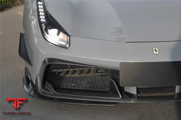 FERRARI 488 GTB & SPYDER IMP-PERFORMANCE CARBON FIBER FRONT BUMPER CANARDS BSD