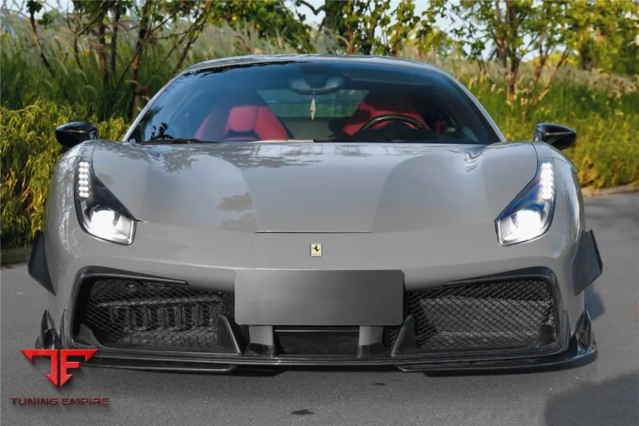 FERRARI 488 GTB & SPYDER IMP-PERFORMANCE CARBON FIBER FRONT BUMPER CANARDS BSD