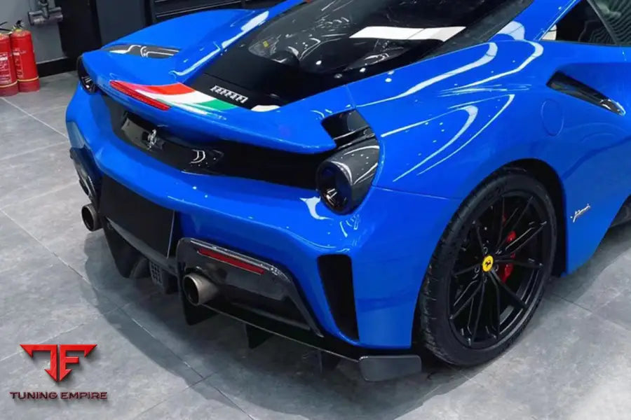 FERRARI 488 PISTA ORIGENAL REAR BUMPER CARBON FIBER UPPER SHELL BSD