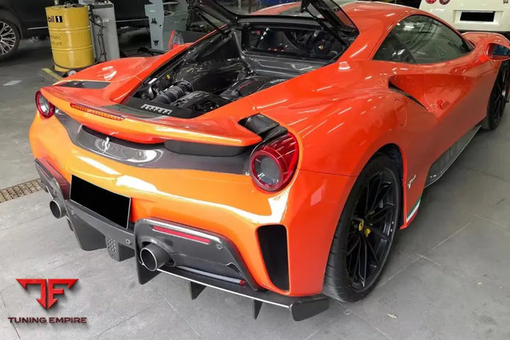 FERRARI 488 PISTA ORIGENAL REAR BUMPER CARBON FIBER UPPER SHELL BSD