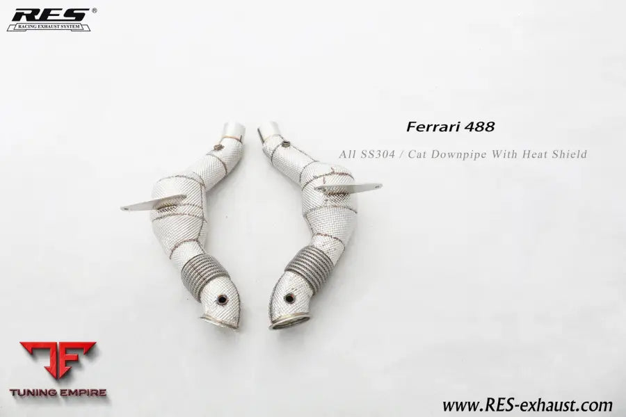 Ferrari 488 Spider Cat Downpipe With Heat Shield Exhaust System