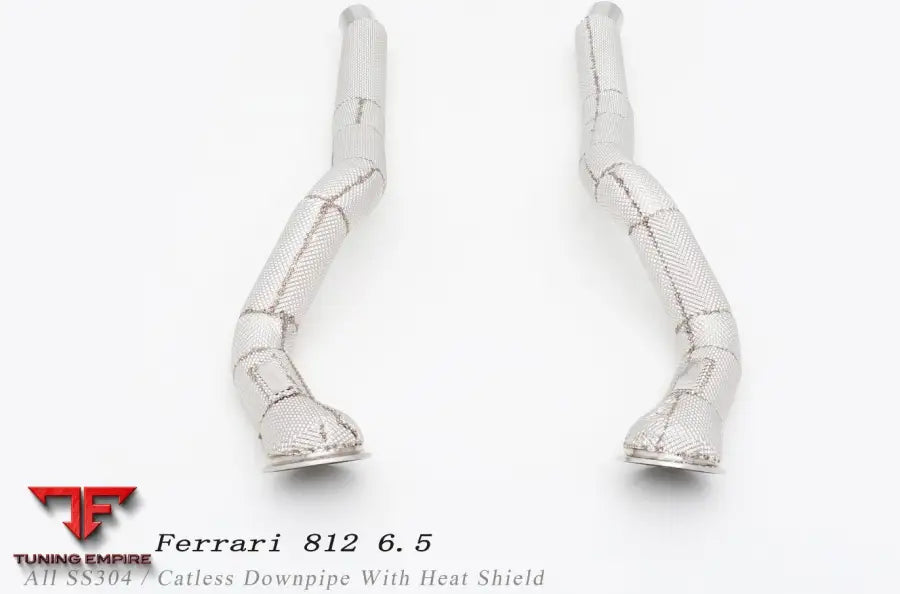 Ferrari 812 6.5 All Ss304 Catless Downpipe With Heat Shield Exhaust System