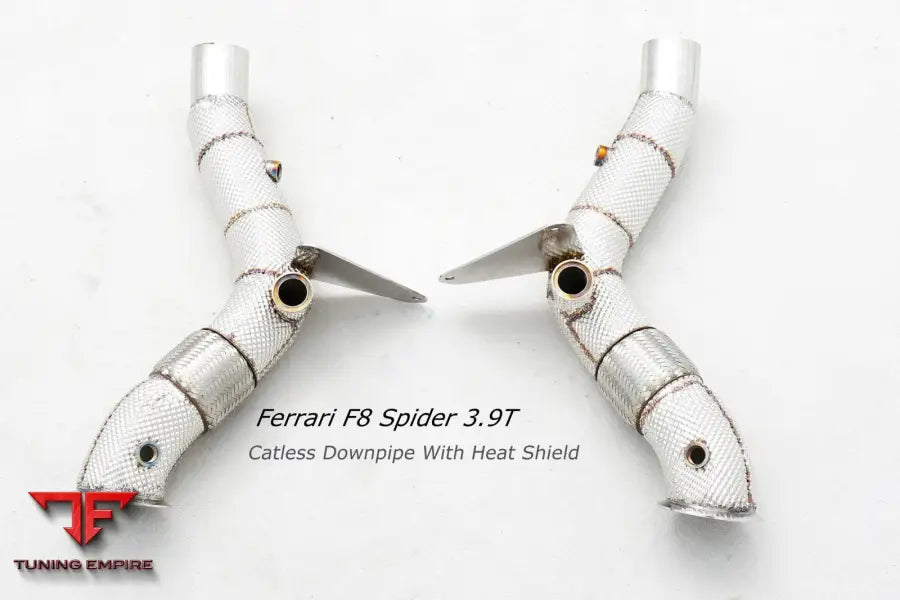 Ferrari F8 3.9T All Ss304 Catless Downpipe With Heat Shield Exhaust System