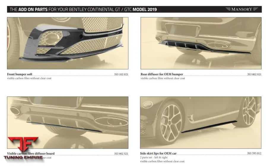 Mansory Bentley Continental Gt / Gtc - Add On