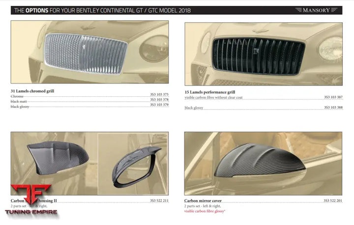 Mansory Bentley Continental Gt / Gtc Model 2019