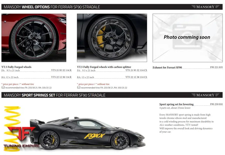 Mansory Ferrari Sf90 Spider Softkit Add-On Parts