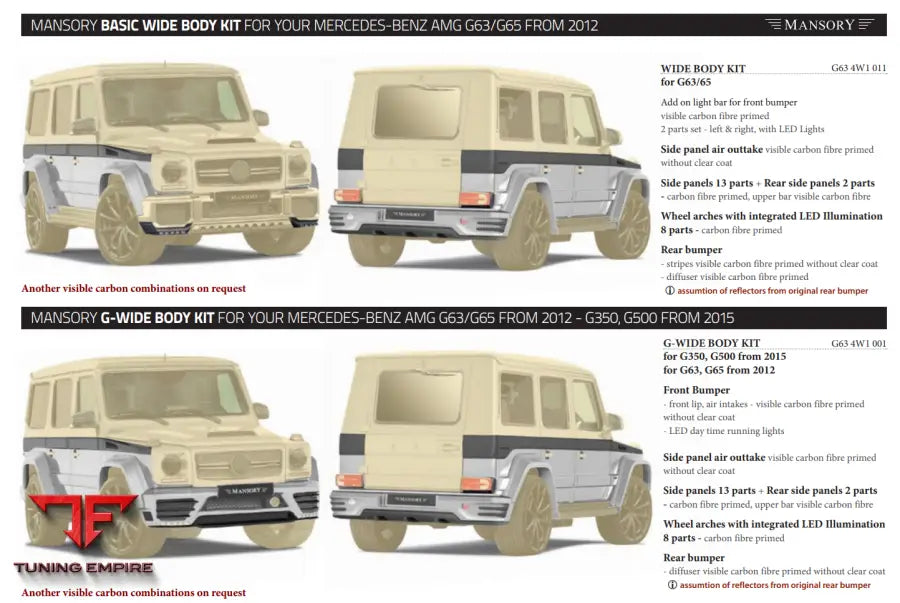 Mansory Mercedes-Benz G-Class Soft Kit (W463)