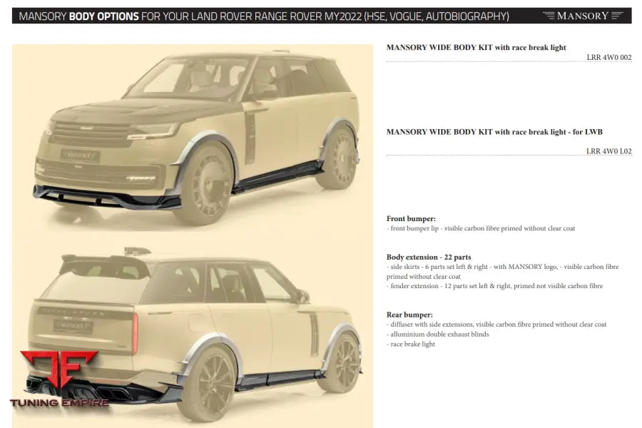 Mansory Land Rover Range Sv - My2022