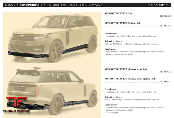 Mansory Land Rover Range Sv - My2022