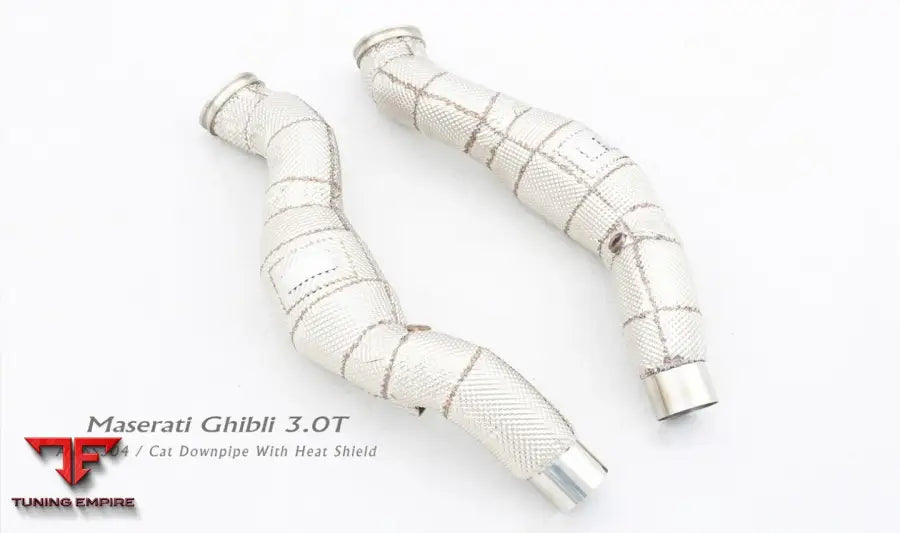 Maserati Ghibli All Ss304 Cat Downpipe With Heat Shield Exhaust System