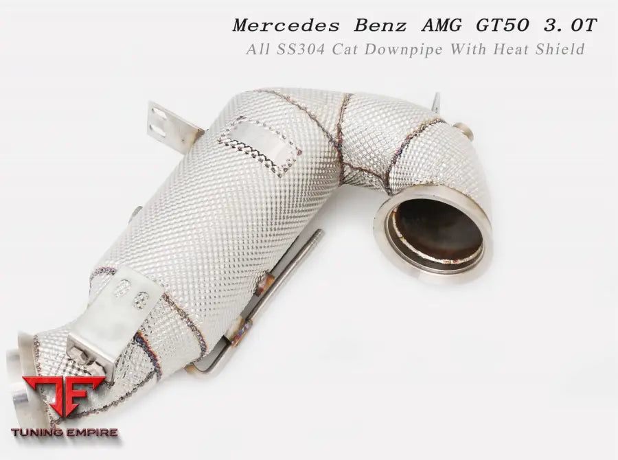 Mercedes Benz Amg Gt50 All Ss304 Cat Downpipe With Heat Shield Exhaust System