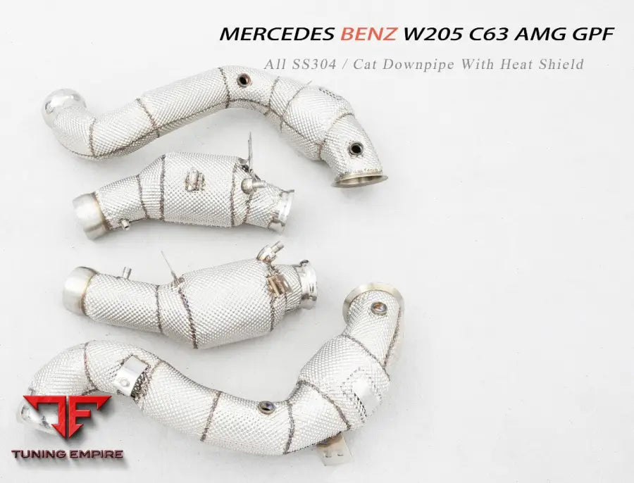 Mercedes Benz C Class Amg C63 W205 All Ss304 Cat Downpipe With Heat Shield Exhaust System