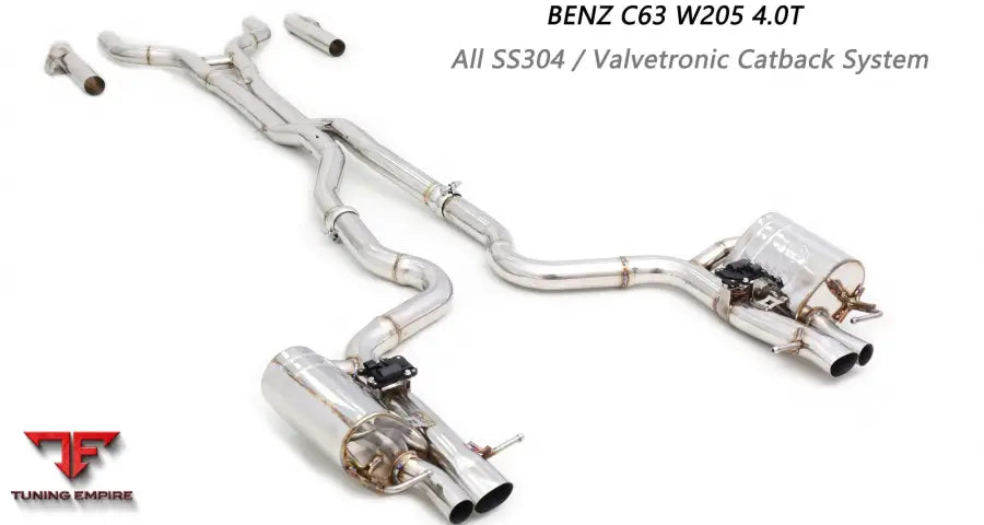 Mercedes Benz C Class Amg C63 W205 All Ss304 Valvetronic Exhaust System