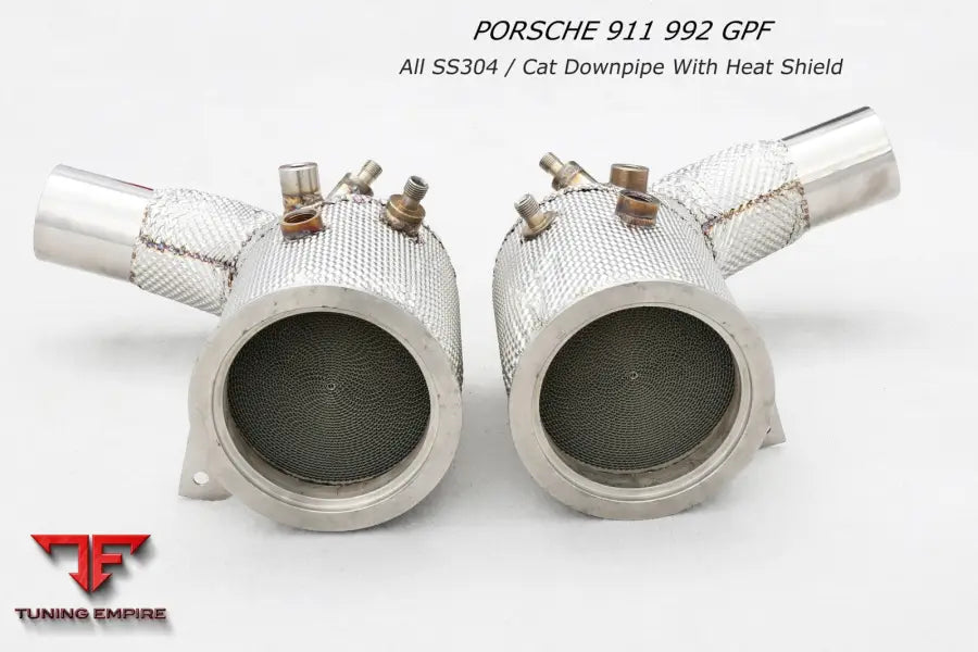 Porsche 992 Opf All Ss304 Cat Downpipe With Heat Shield Exhaust System