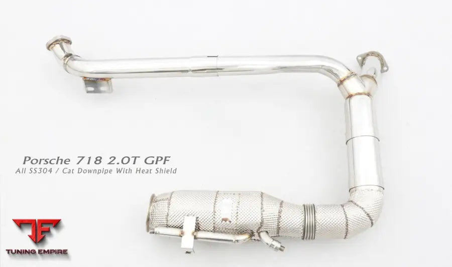 Porsche Cayman 718 2.0T All Ss304 Cat Downpipe With Heat Shield Exhaust System