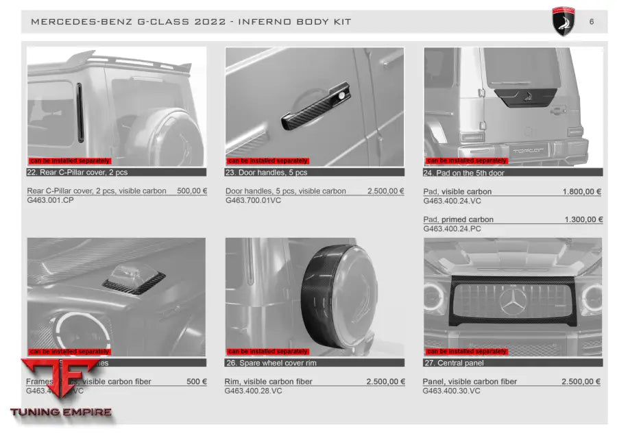 Top Car Mercedes-Benz G-Class 2022 - Inferno Body Kit