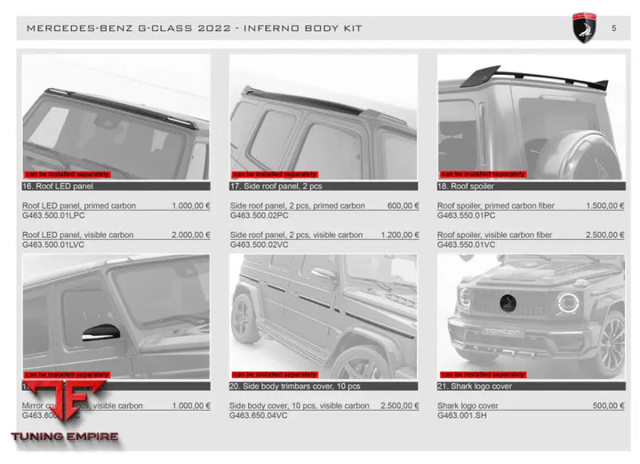 Top Car Mercedes-Benz G-Class 2022 - Inferno Body Kit