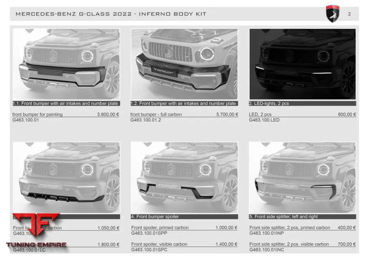 Top Car Mercedes-Benz G-Class 2022 - Inferno Body Kit