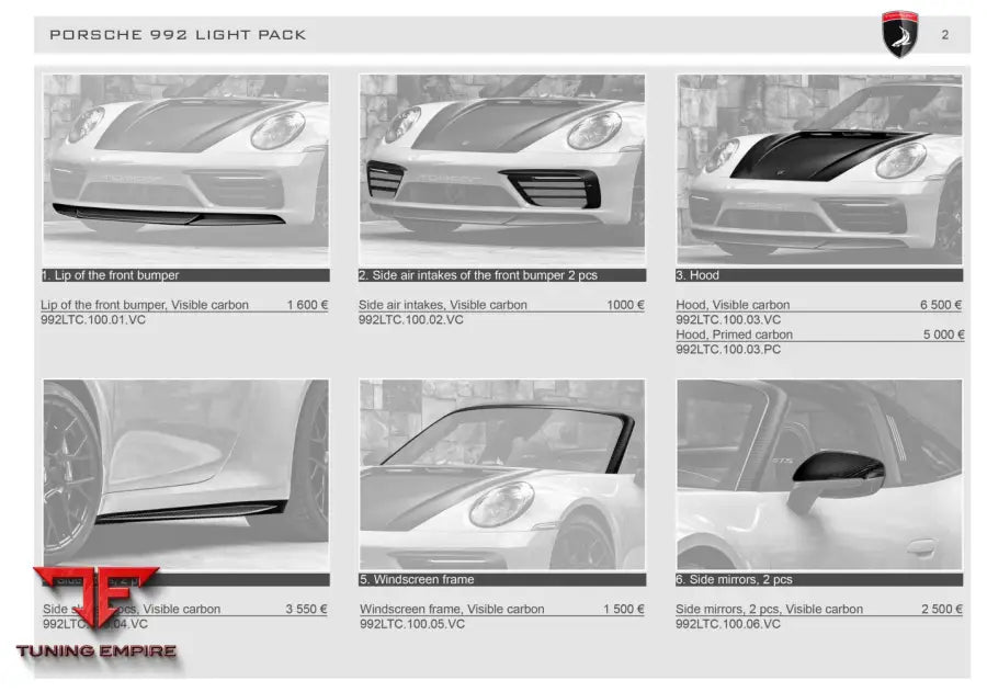 Top Car Porsche 992 Stinger Light Pack